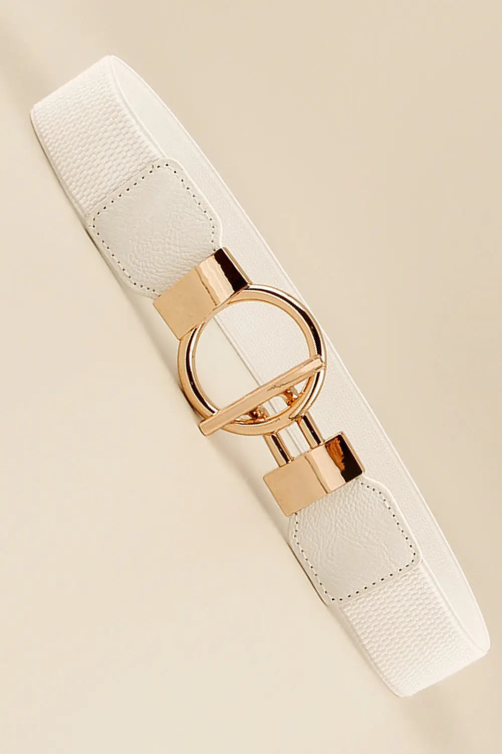 Zinc Alloy Circle Shaped Buckle PU Leather Belt