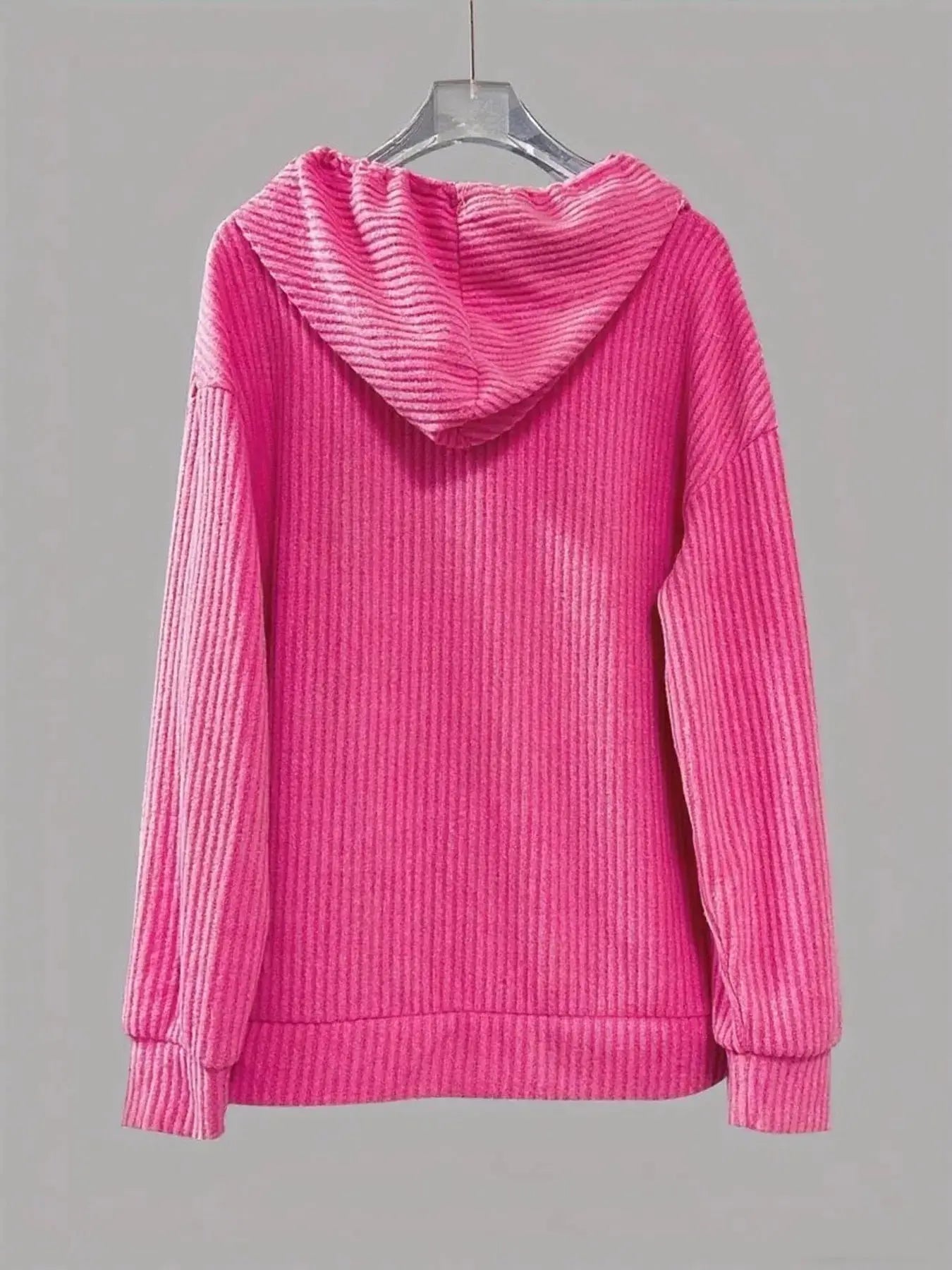 Button Front Drawstring Hoodie