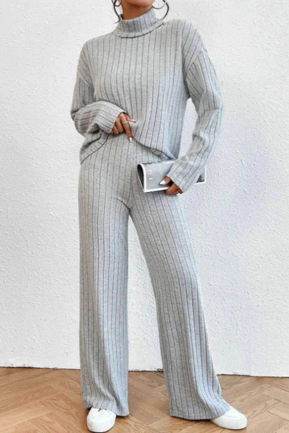 Trendsi Two-Piece Sets - Chic mock neck top & pants set - Premium Quality