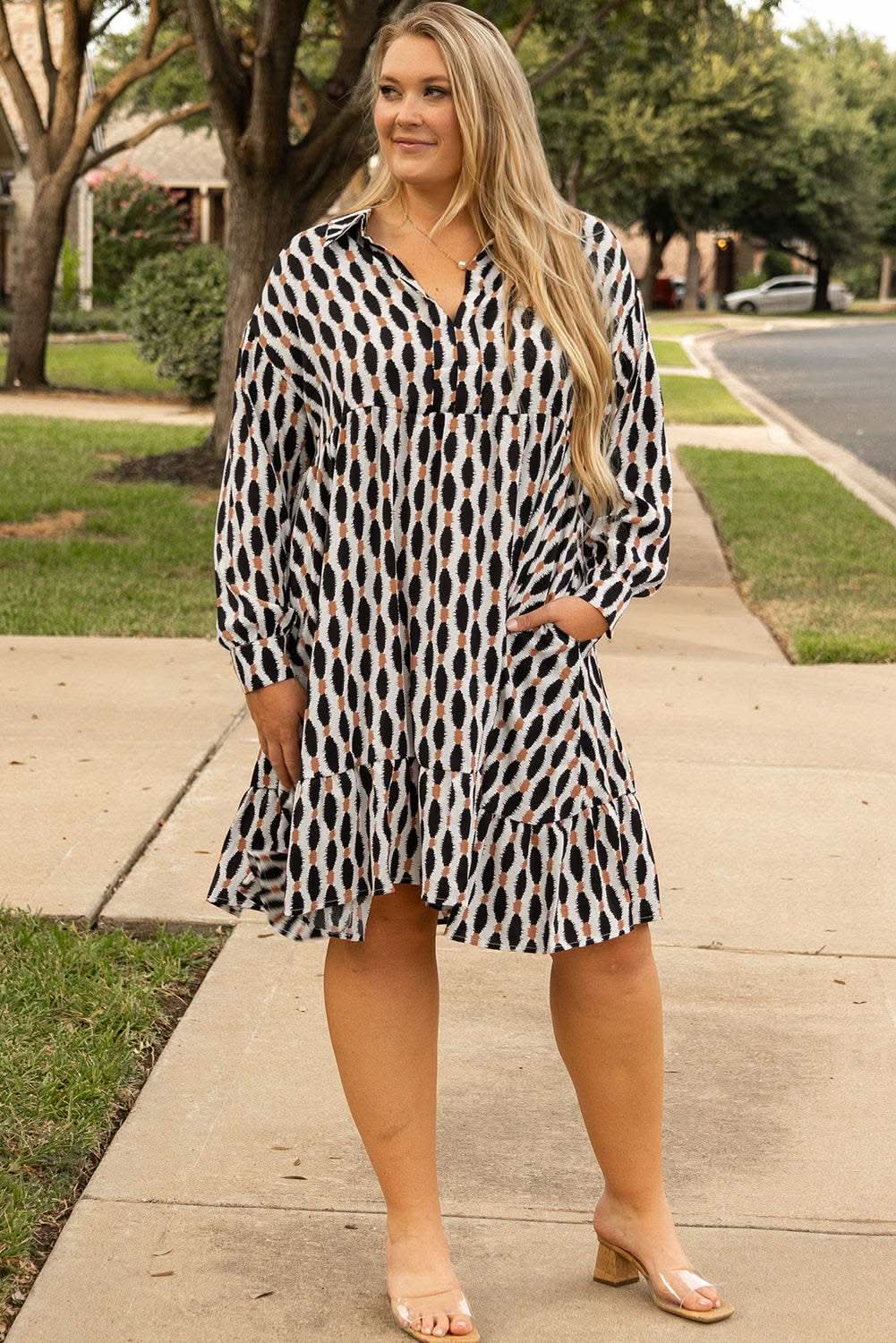 Dresses Apricot Plus Size V-Neck Mini Dress by Love Salve