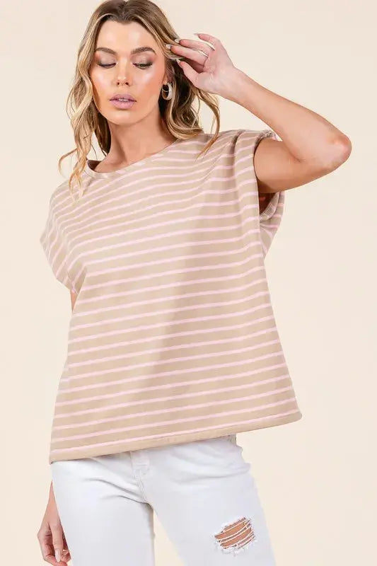 Trendsi Women's Casual Muscle Tee | Striped