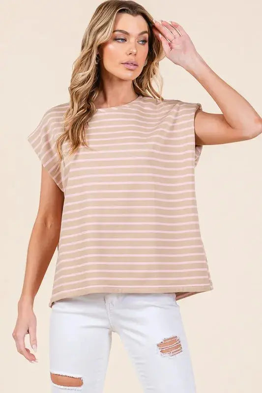 Trendsi Women's Casual Muscle Tee | Striped