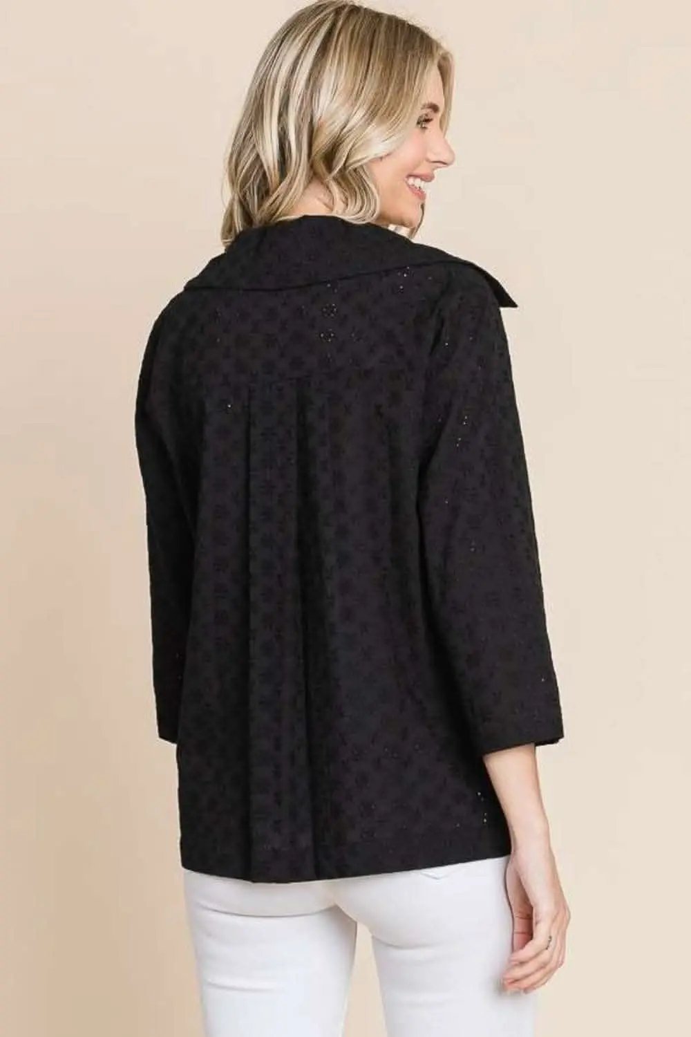 Women's Fashion Jacket Jacket - Eyelet Detail - Chic Style