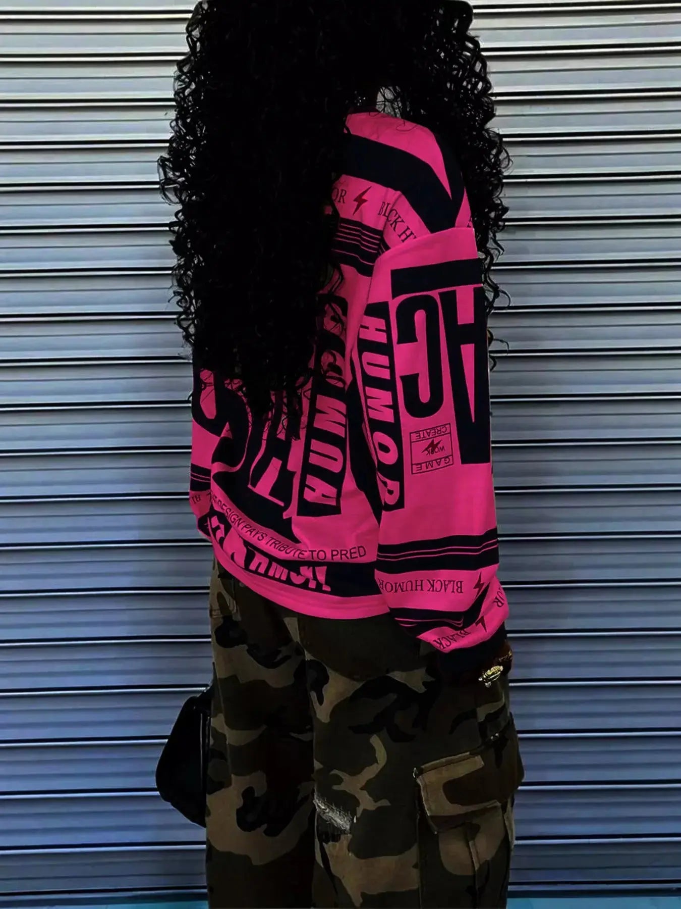 Printed Drop Shoulder Long Sleeve T Shirt