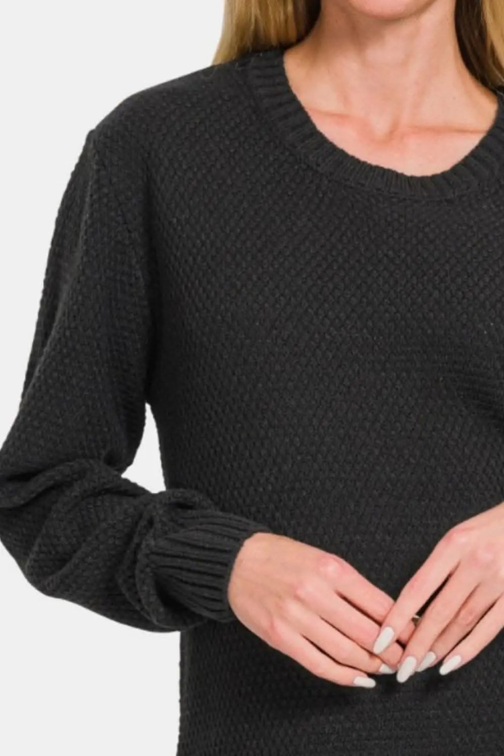 Women's Knit Sweater Sweater - Cozy Curved Hem - Zenana Style