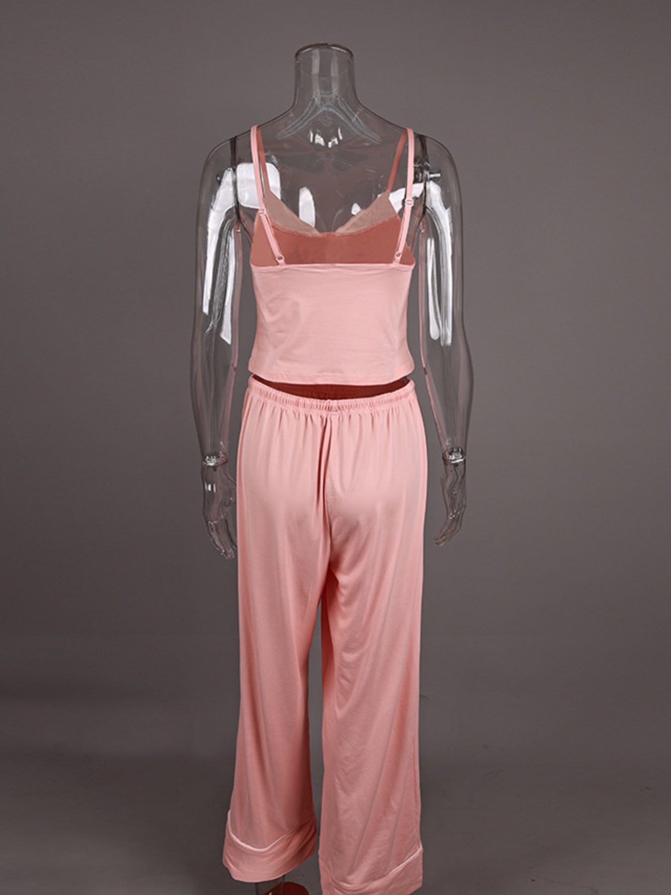 Lace Trim Cami & Pants Two Piece Loungewear Set