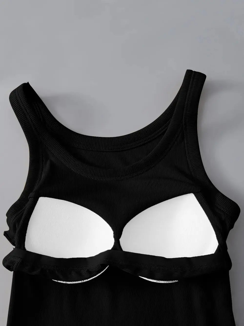 Round Neck Tank Top with Built In Bra