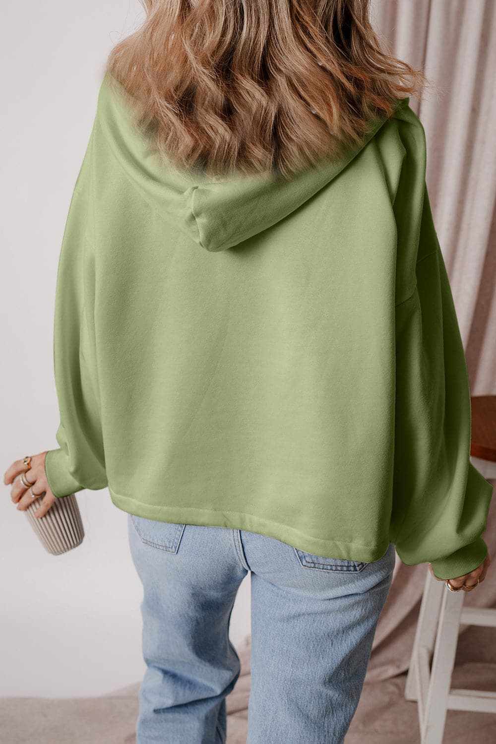 Jackets Trendsi Casual half zip hoodie with pockets