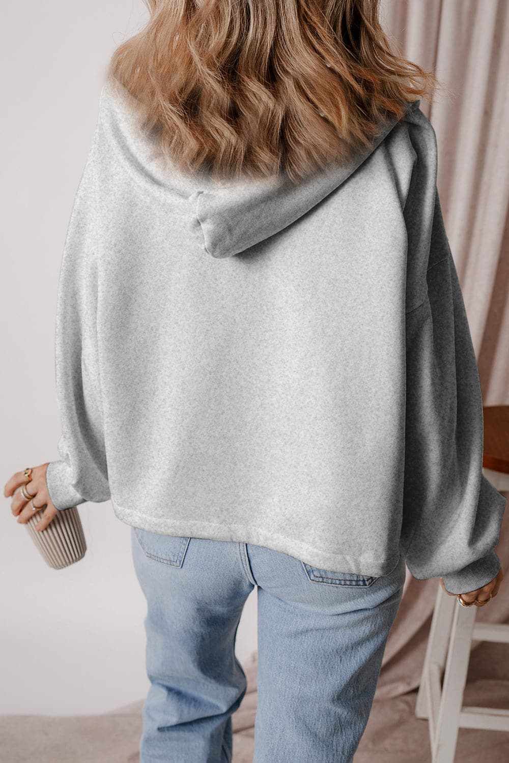 Jackets Trendsi Casual half zip hoodie with pockets
