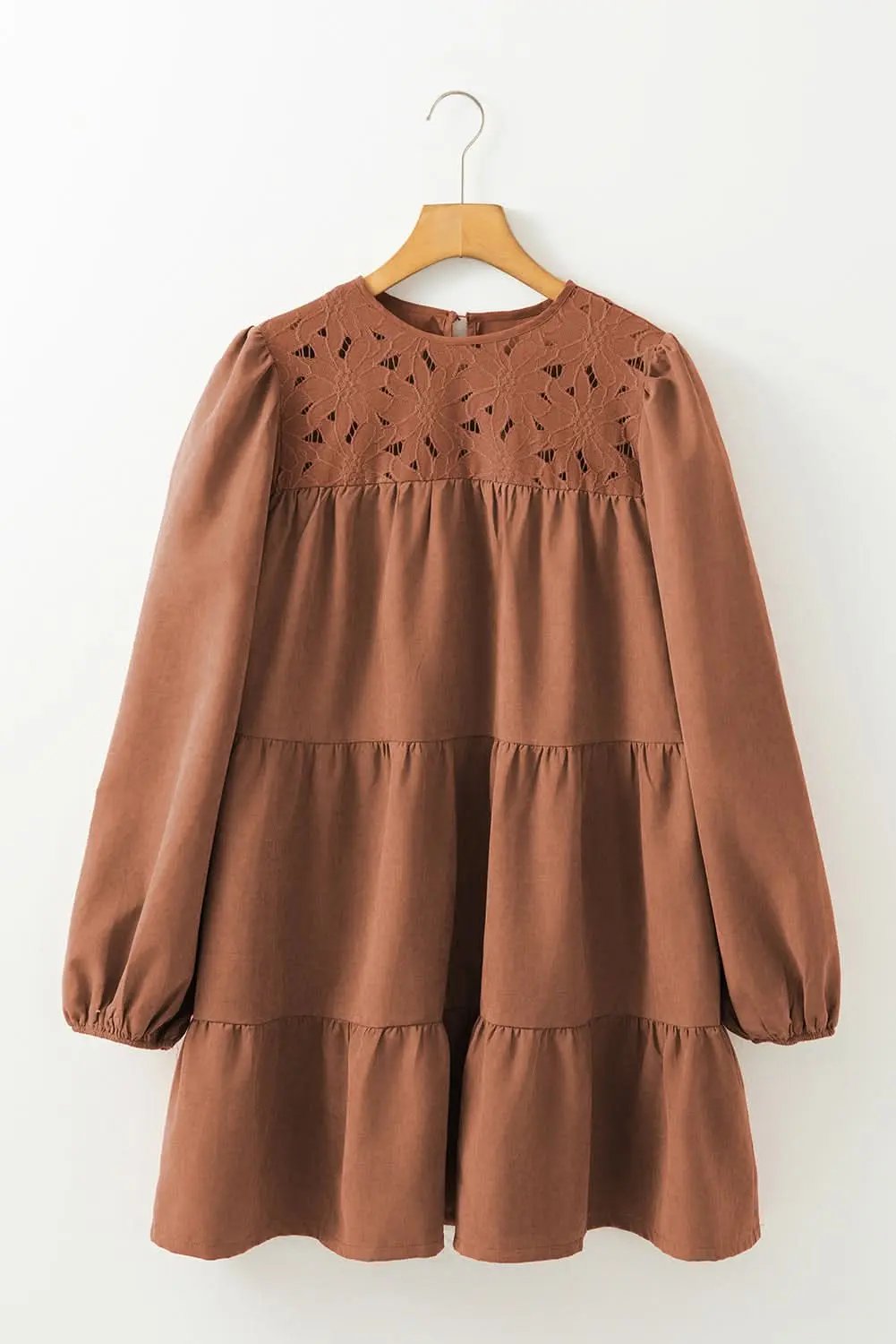 Crochet Mini Dress | Love Salve Chestnut