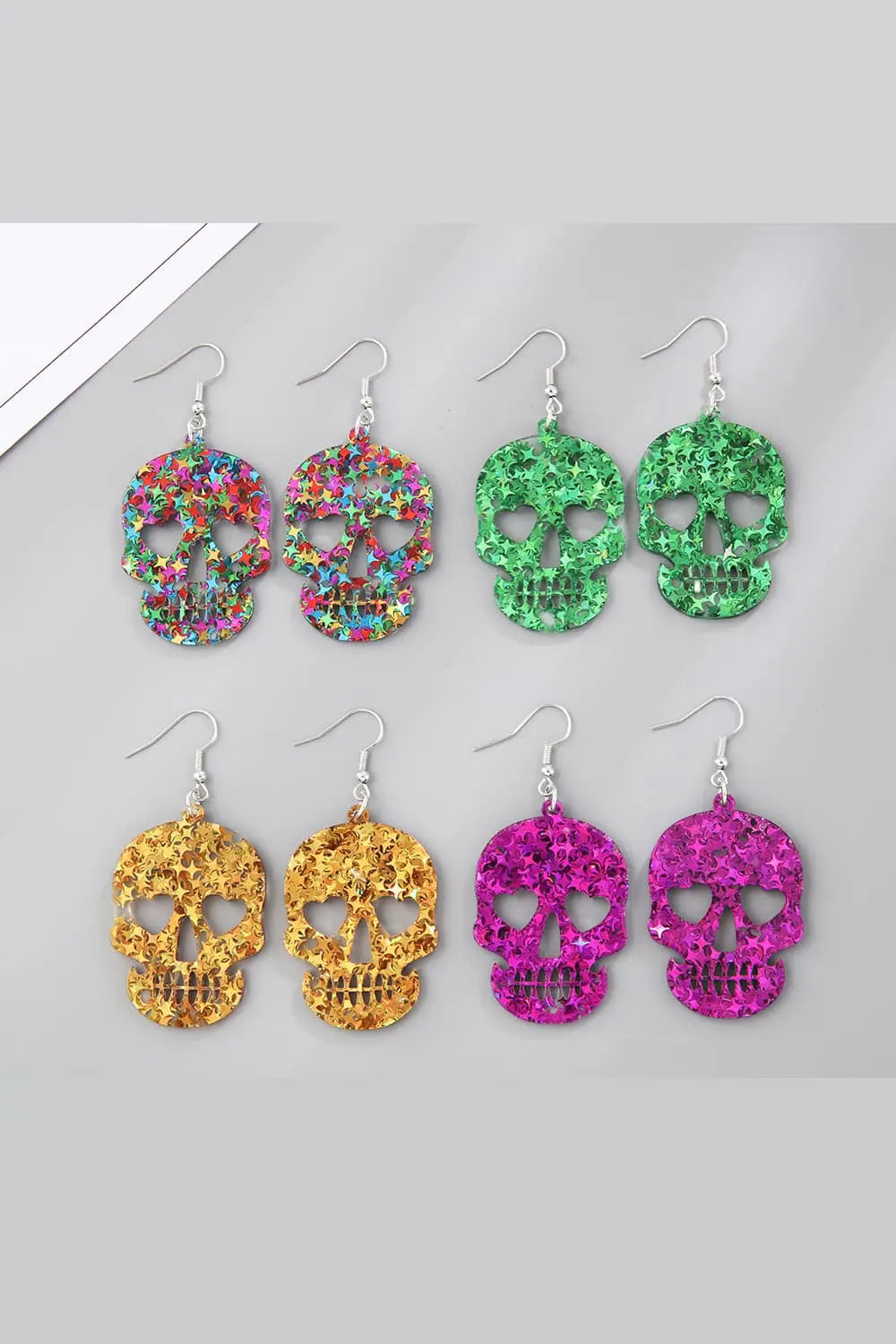 Halloween Skull Acrylic Drop Earrings