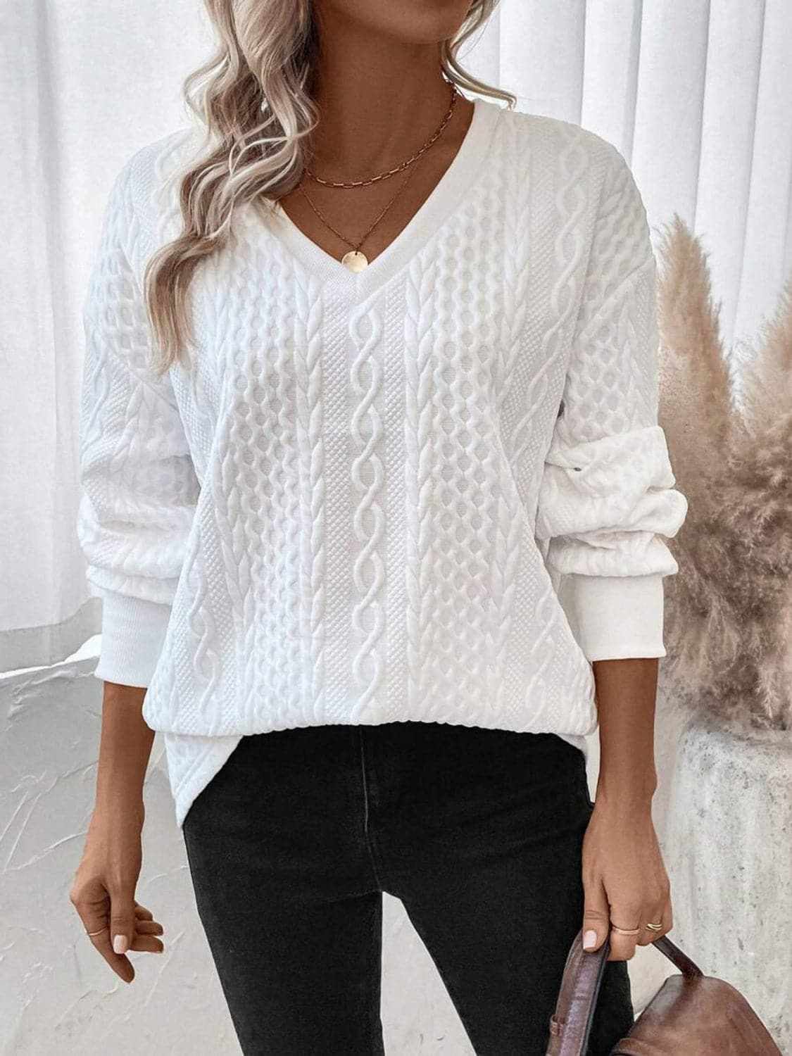 Accessories Trendsi Casual V-neck long sleeve top