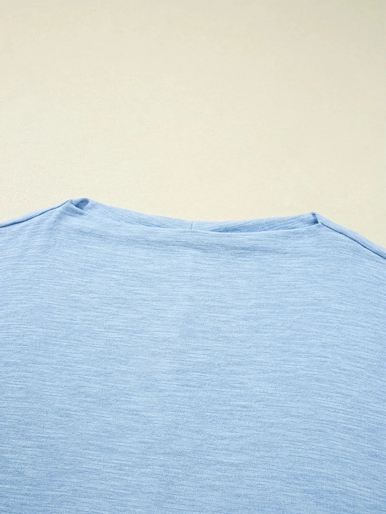 Solid Color Batwing Long Sleeve Top