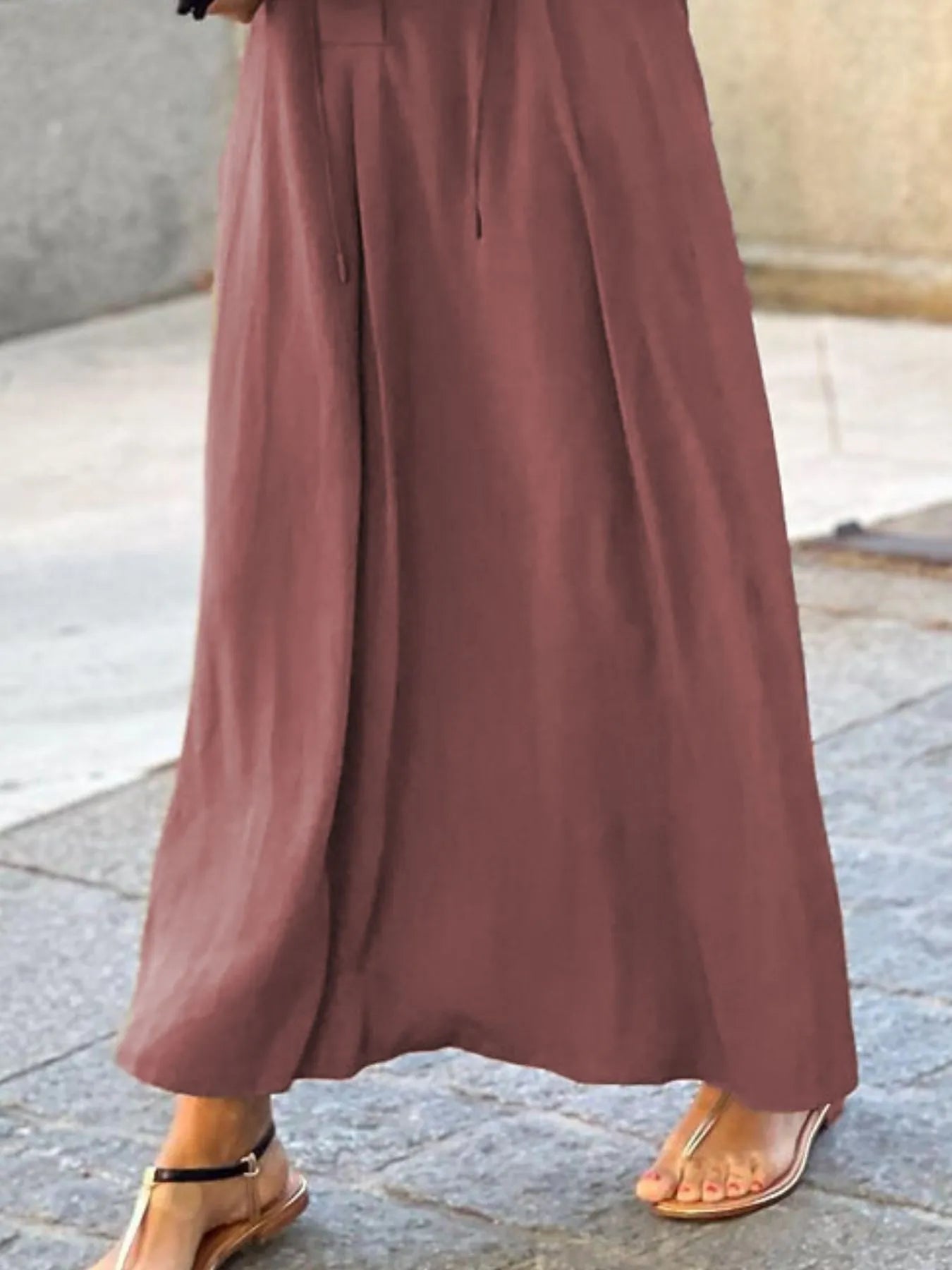Solid Color Maxi Shirt Dress