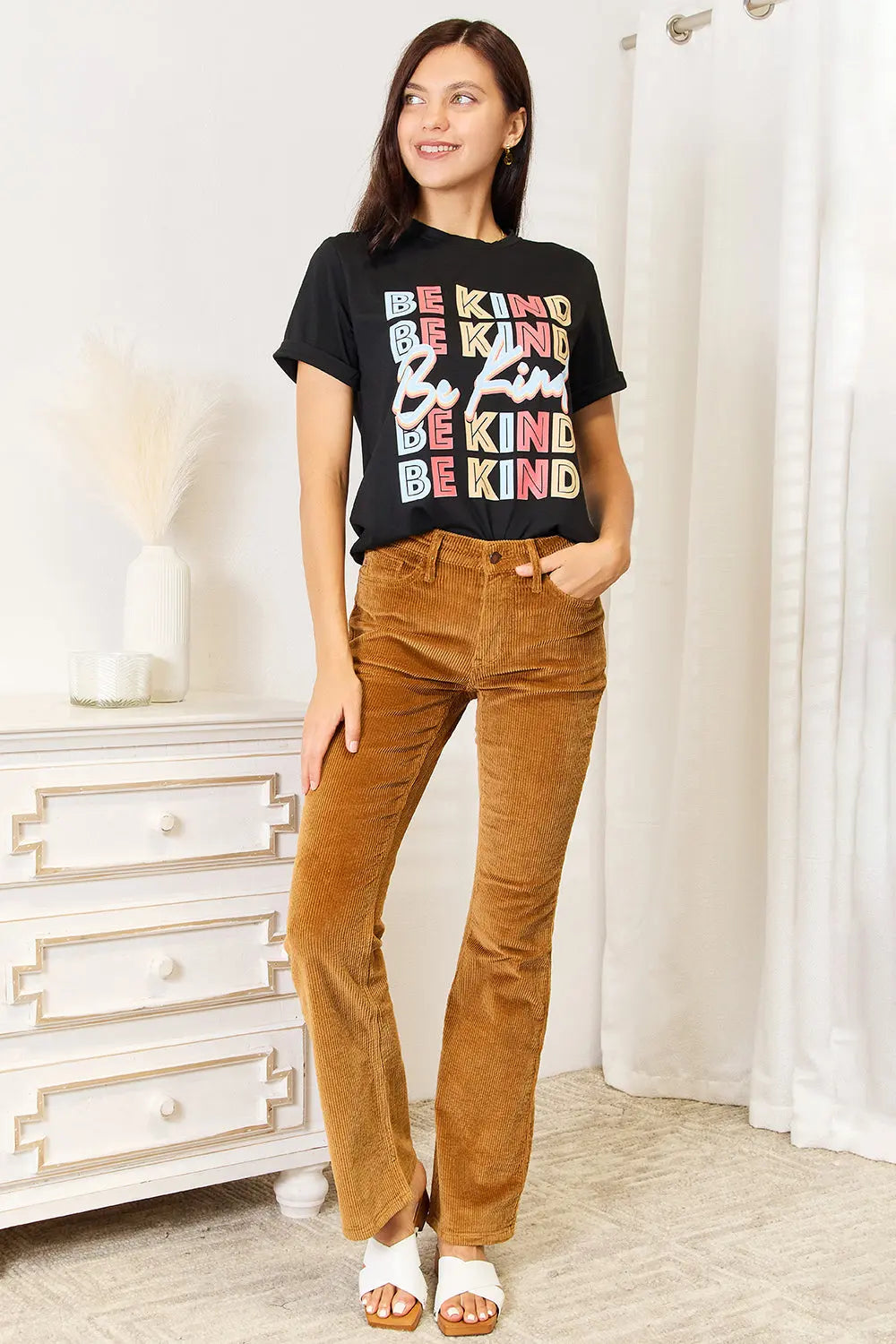 Simply Love BE KIND Round Neck Womens Graphic T Shirt