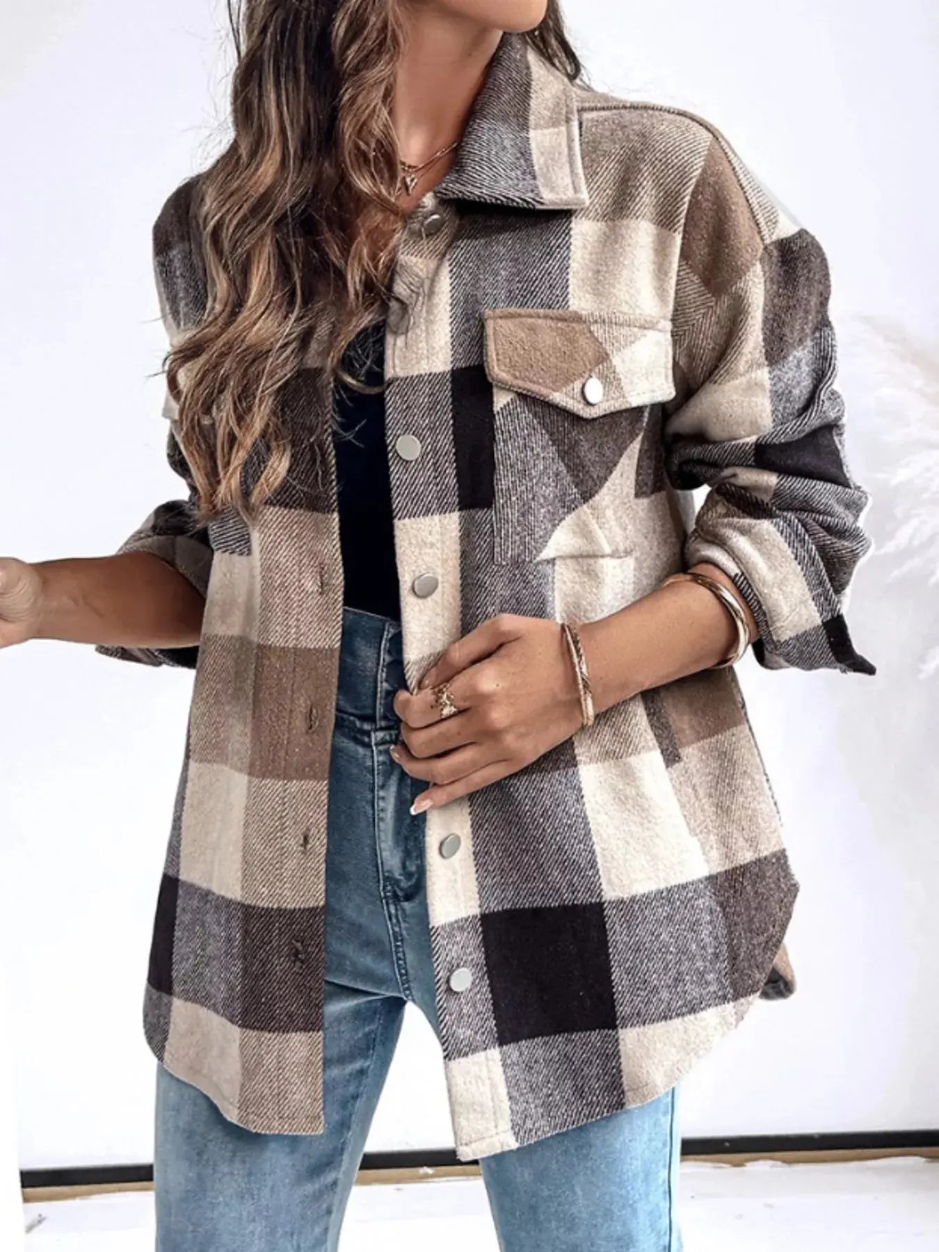 Plaid Button Up Long Sleeve Shirt