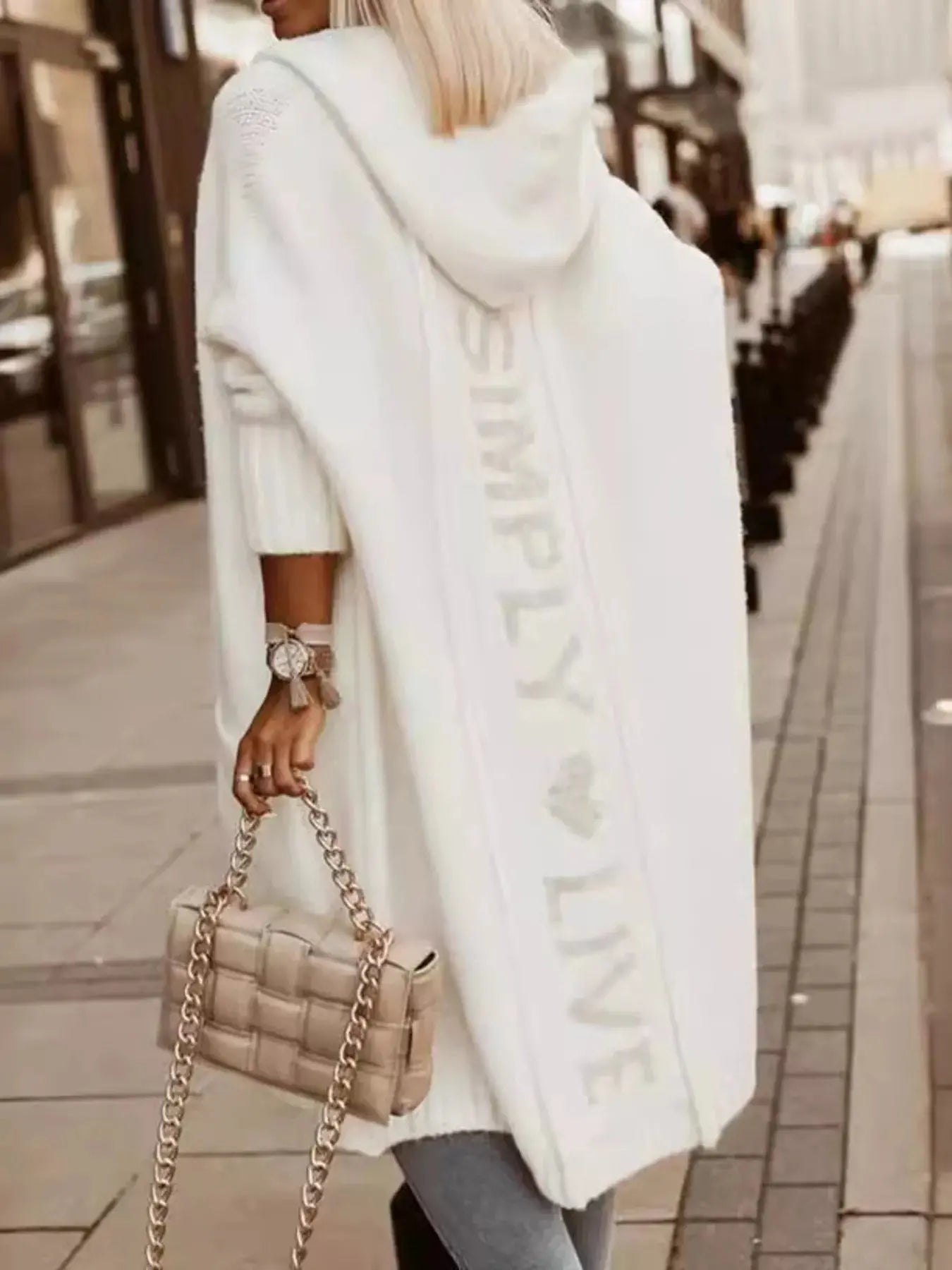 Full Size Hooded Knit Open Front Cardigan
