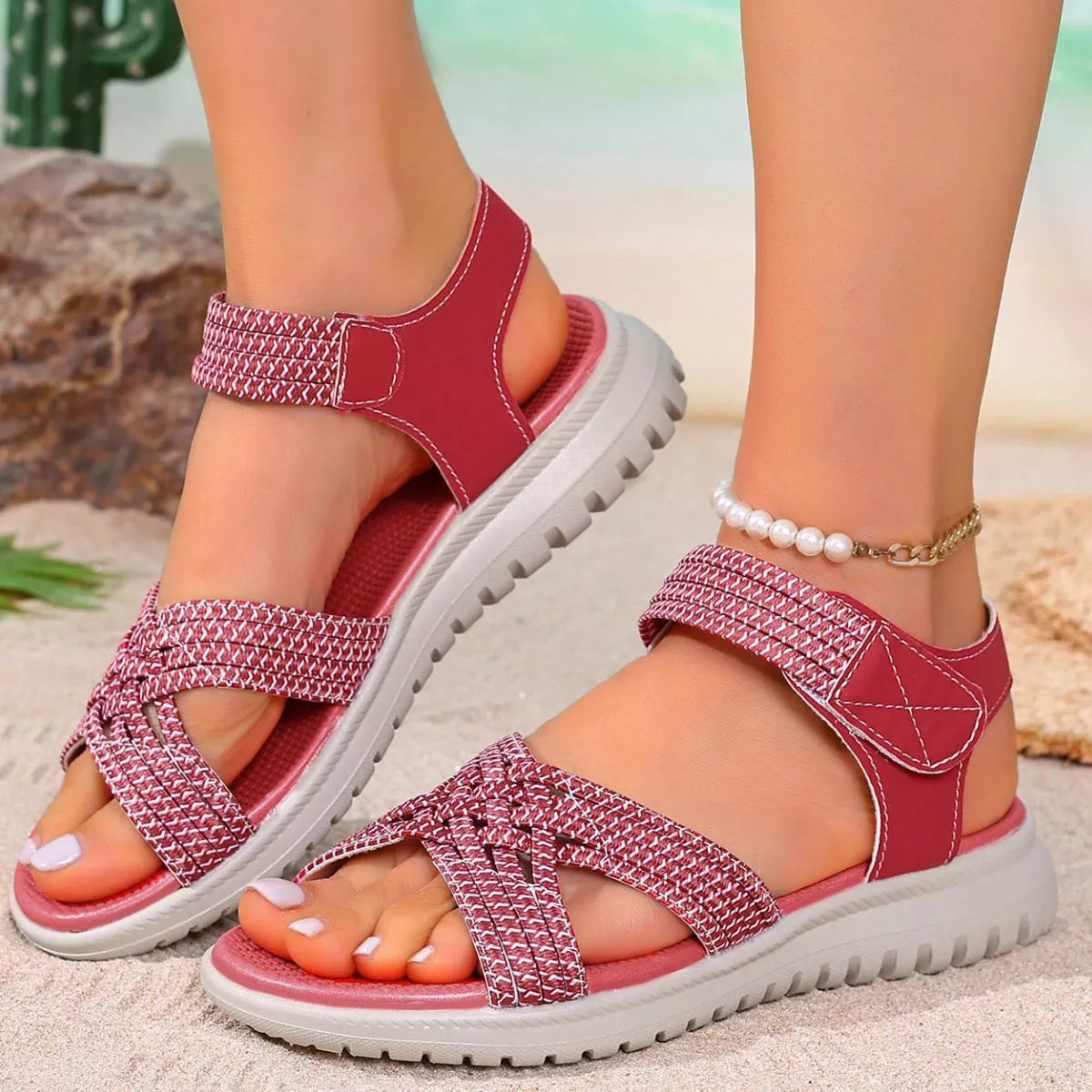 Woven Open Toe Sandals