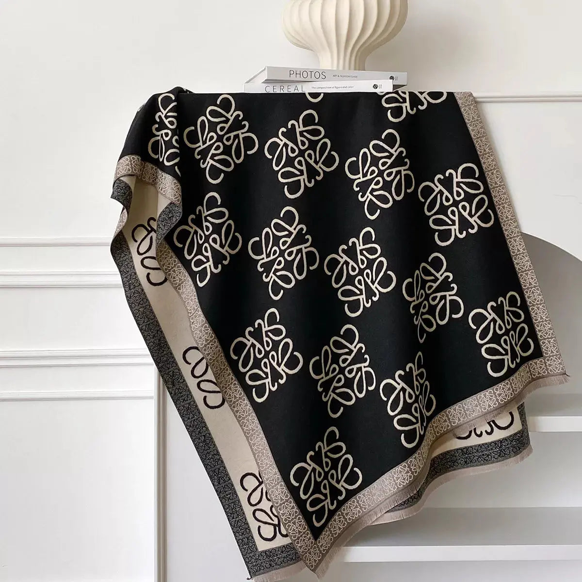 Raw Hem Winter Womens Scarf