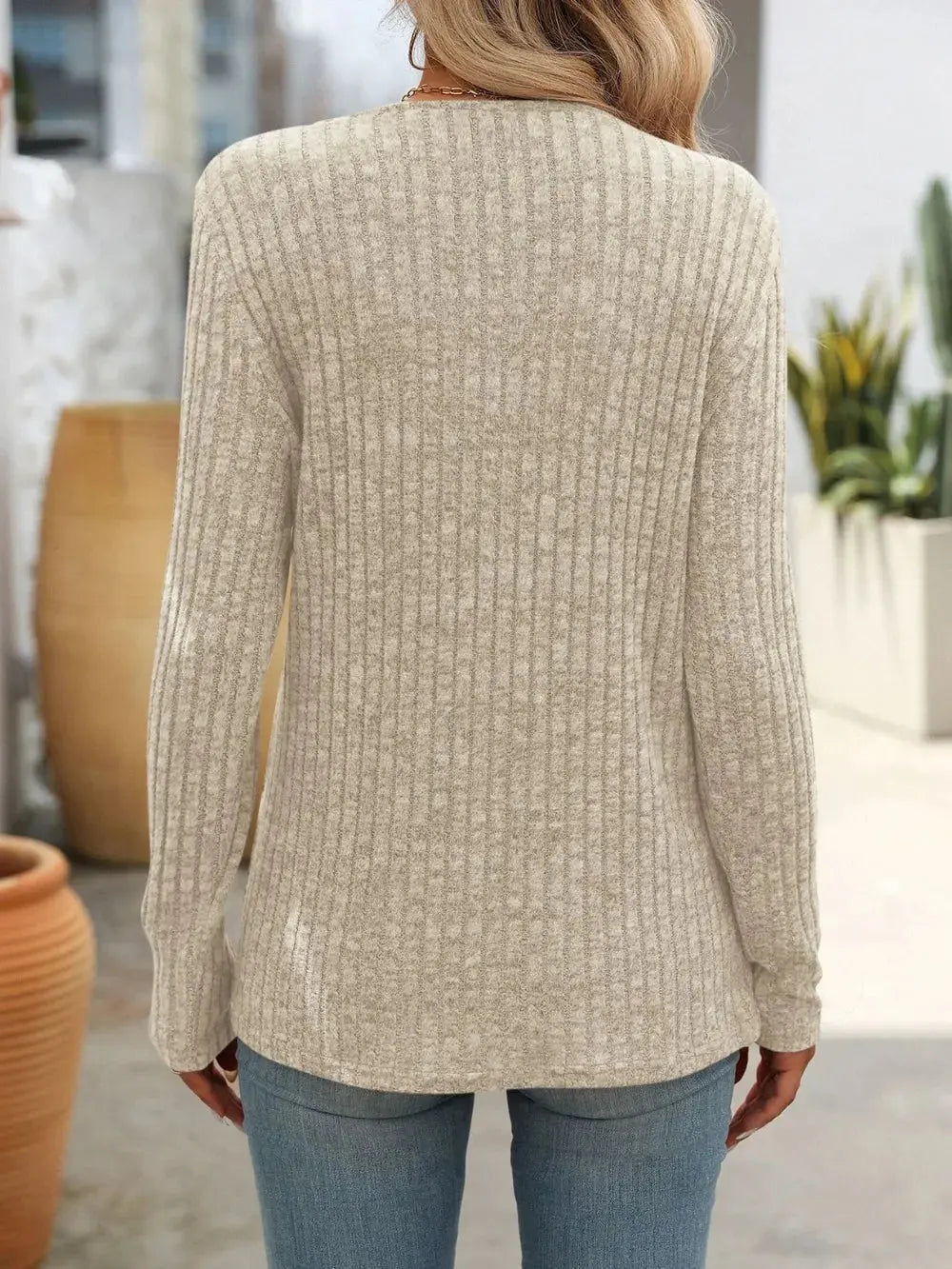Mandy Square Neck Long Sleeve T Shirt