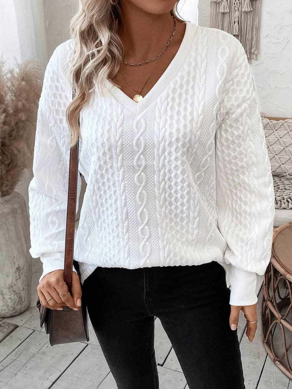 Accessories Trendsi Casual V-neck long sleeve top
