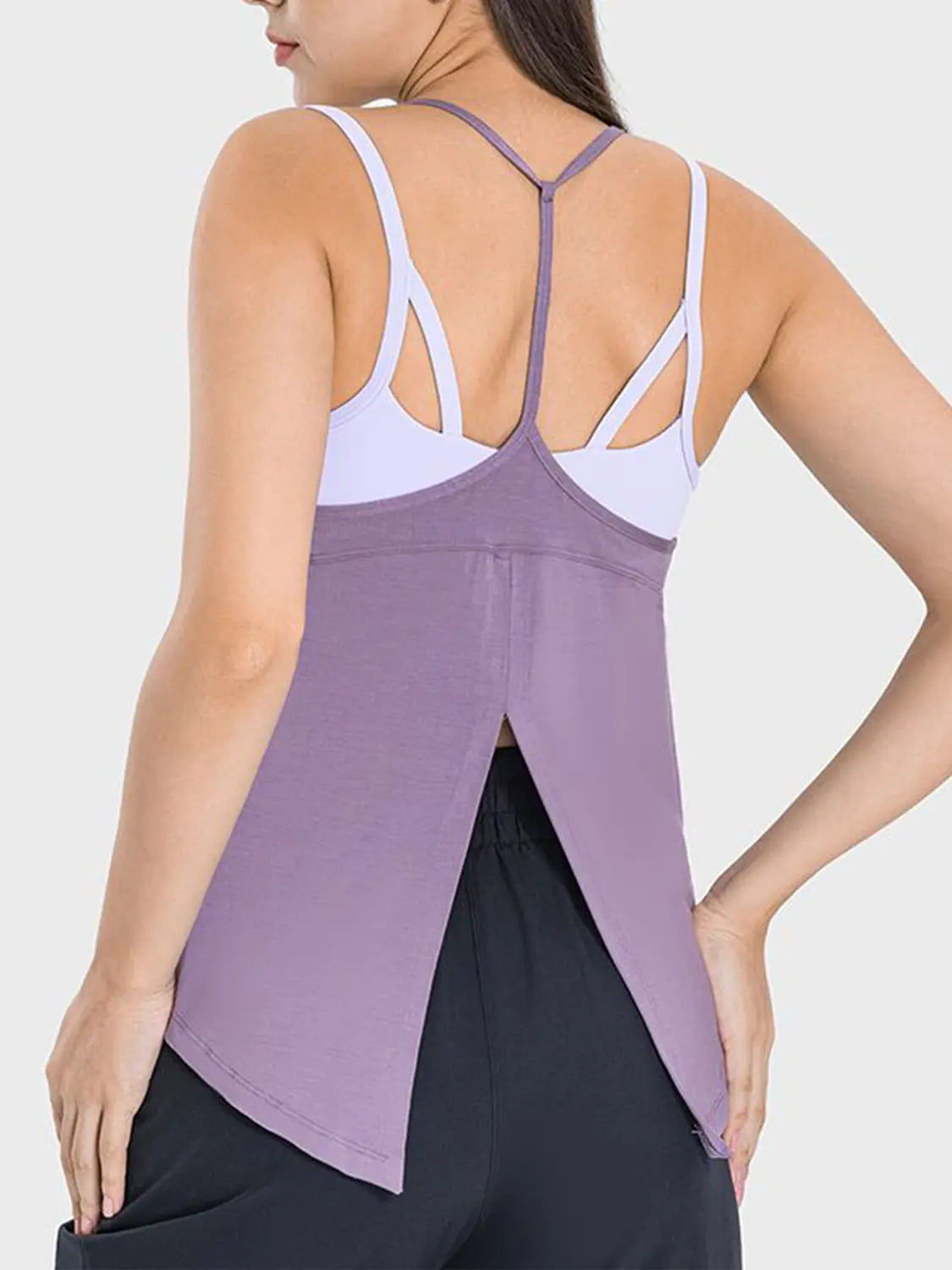 Slit Spaghetti Strap Scoop Neck Cami