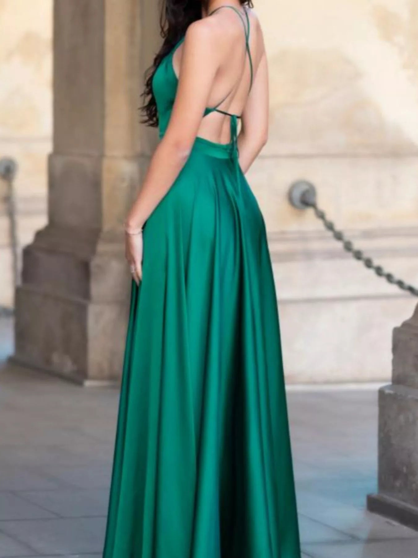 Elegant Backless Halter Slit Maxi Dress