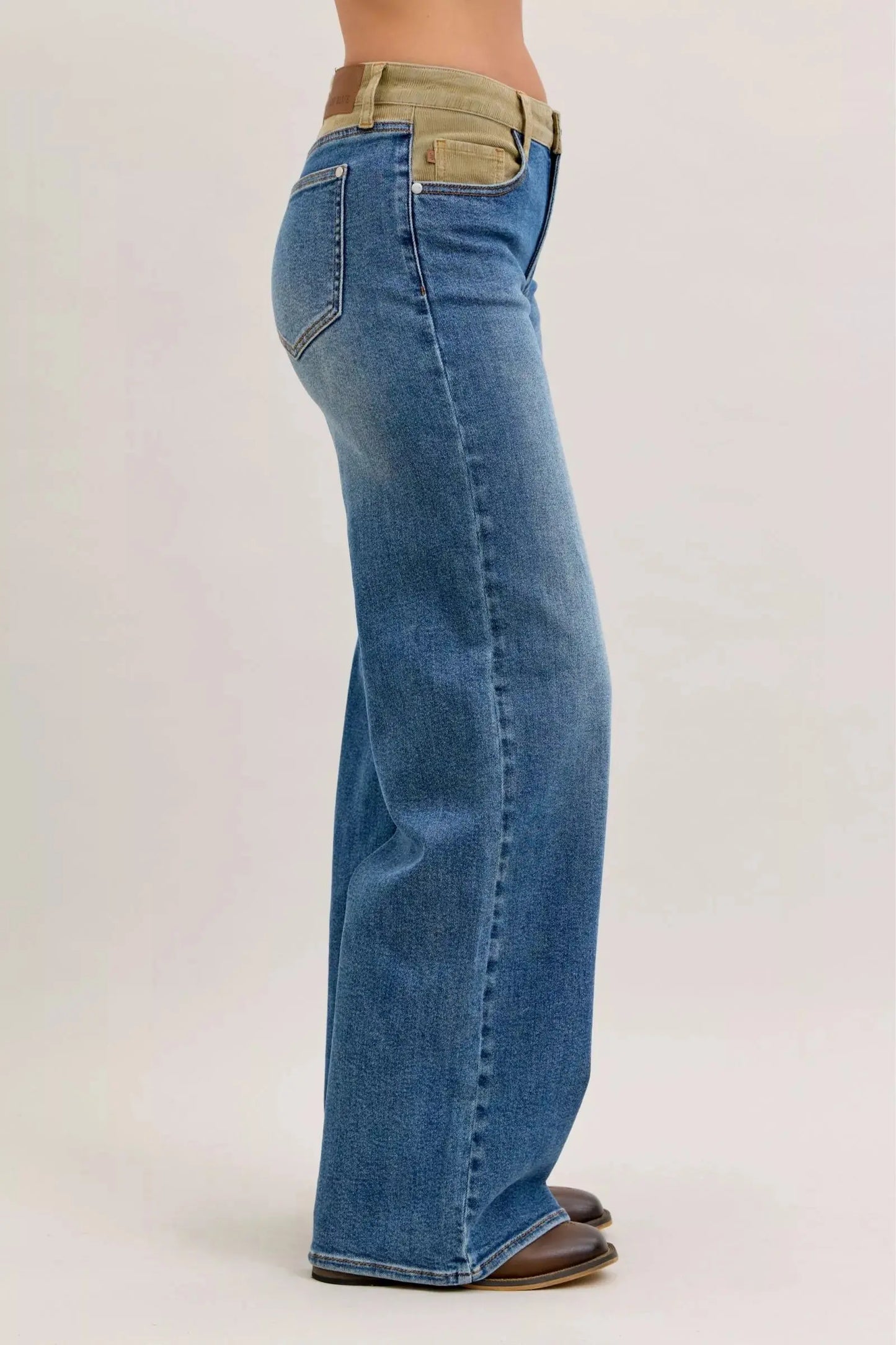 Judy Blue Jeans - MR Column Straight Jeans with Corduroy Waist