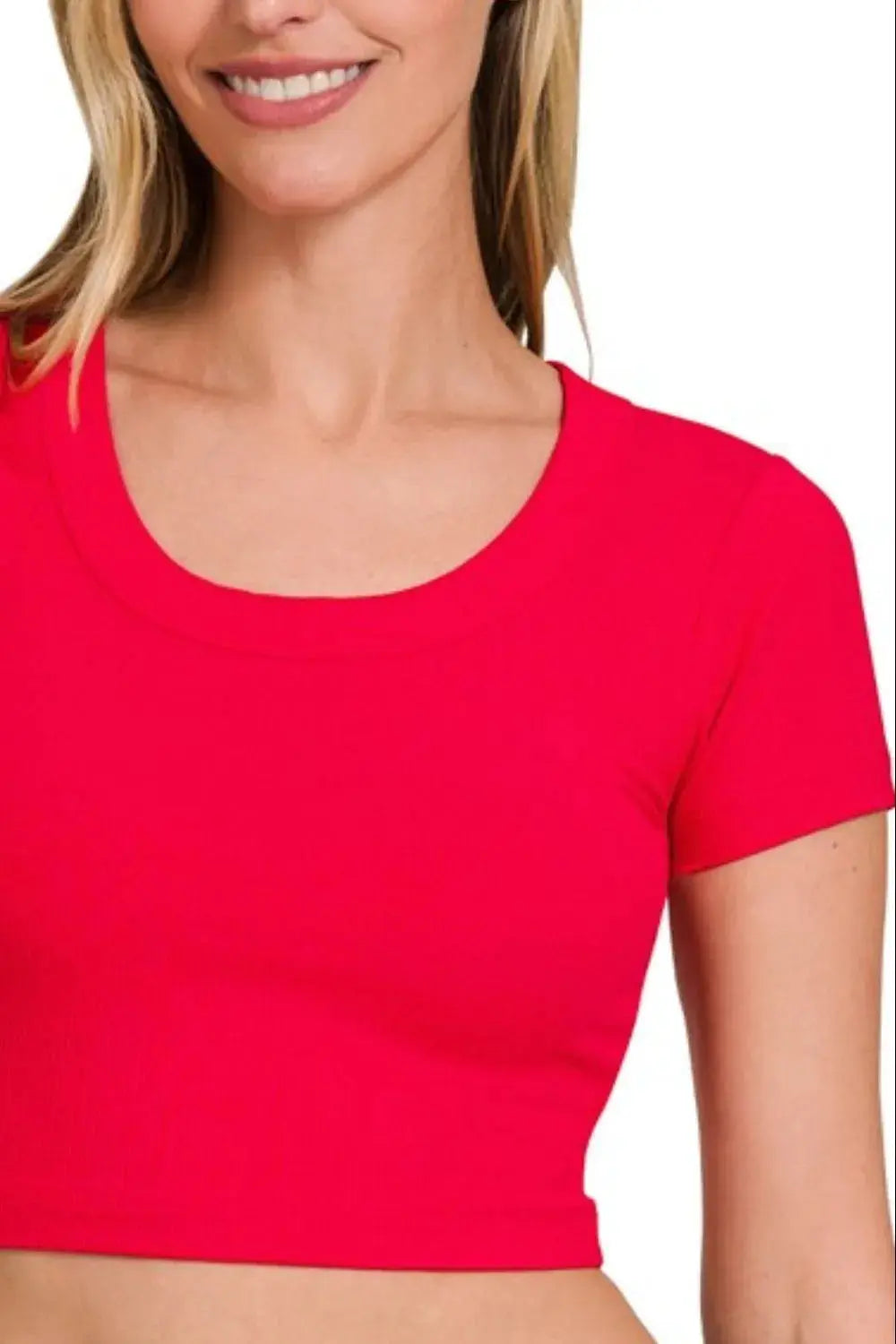 Women's Crop Top Ribbed Crop Top - Soft & Stretchy - Casual Tee