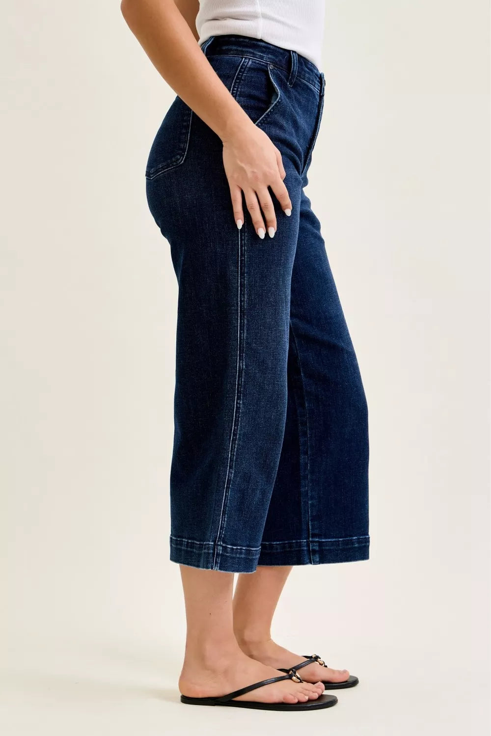 Judy Blue High Waist Wide Leg Ankle Jeans