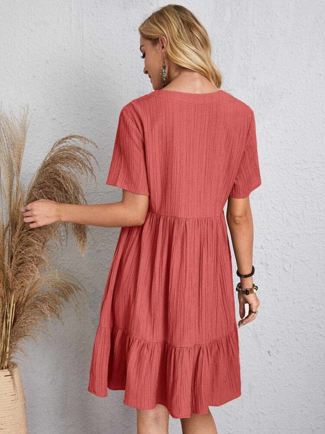 Dresses Trendsi Elegant V-neck dress - 100% polyester