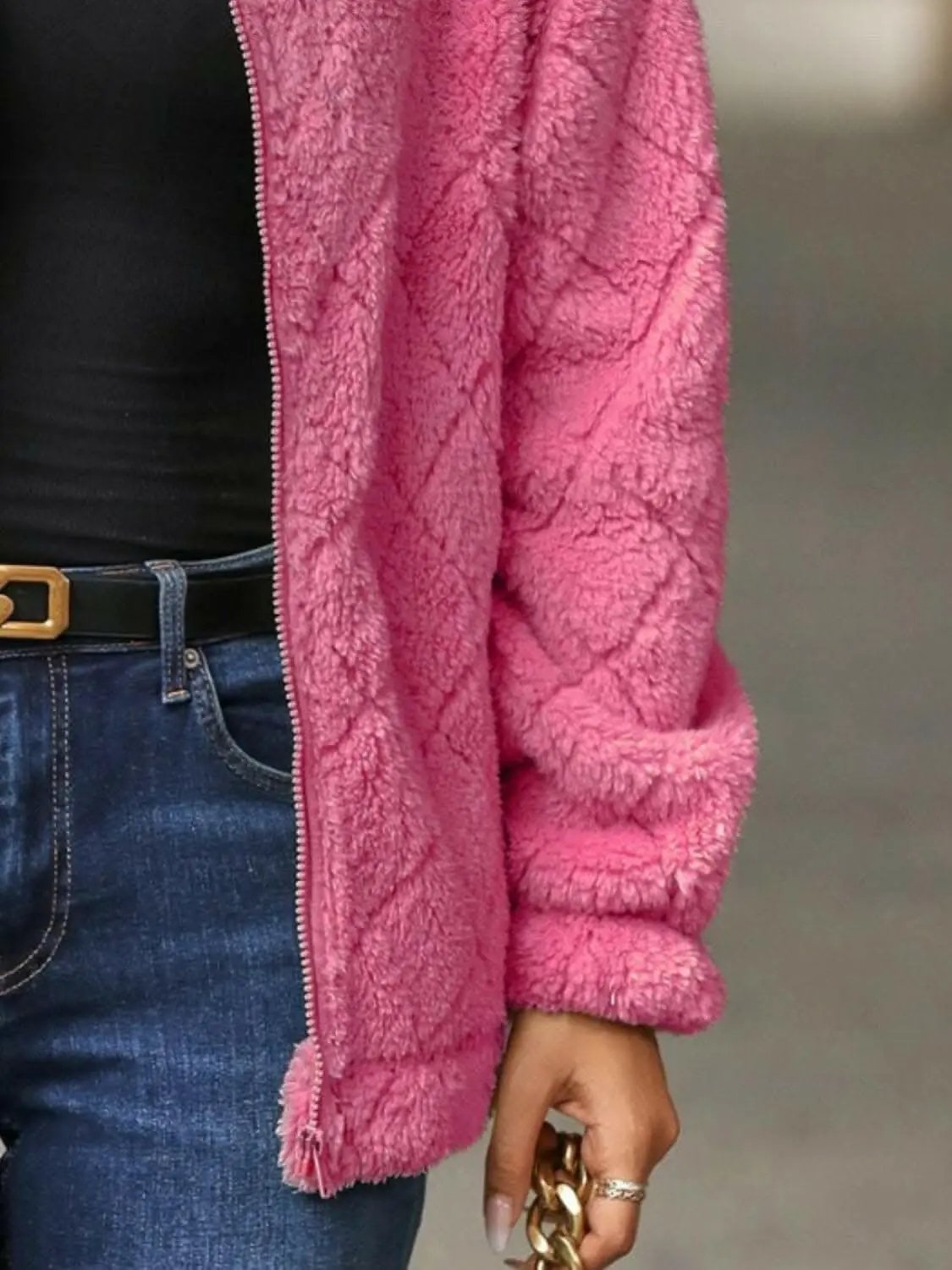 Fuzzy Zip-Up Jacket Fuzzy Jacket - Zip-Up with Pockets Comfort