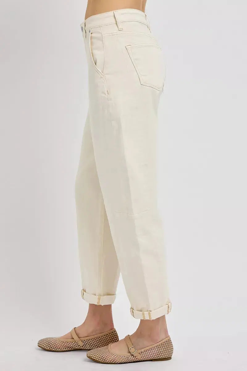 RISEN Jeans - High Rise Relaxed Barrel Cuffed Jeans