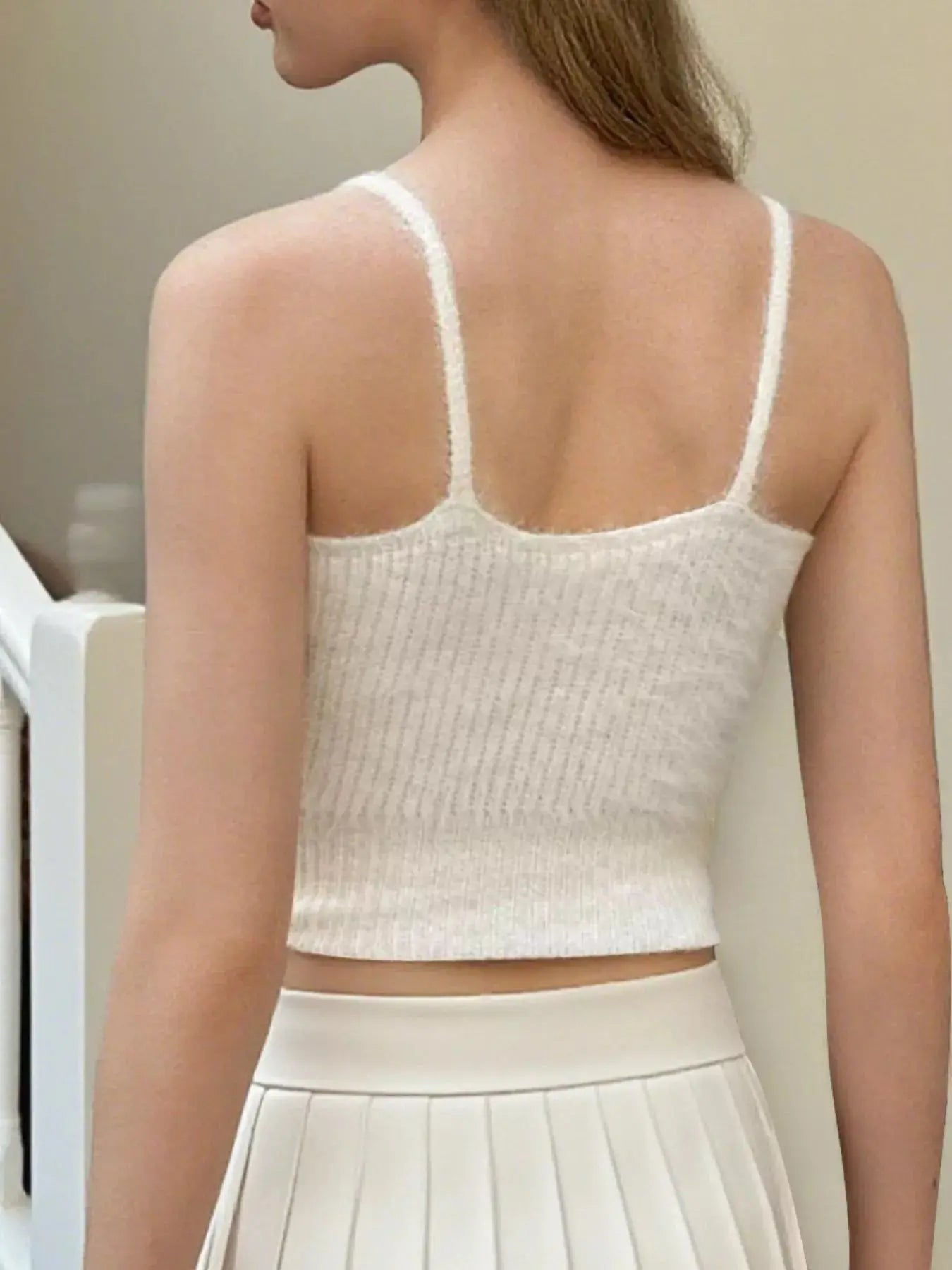 Cropped Bow Scoop Neck Camisole