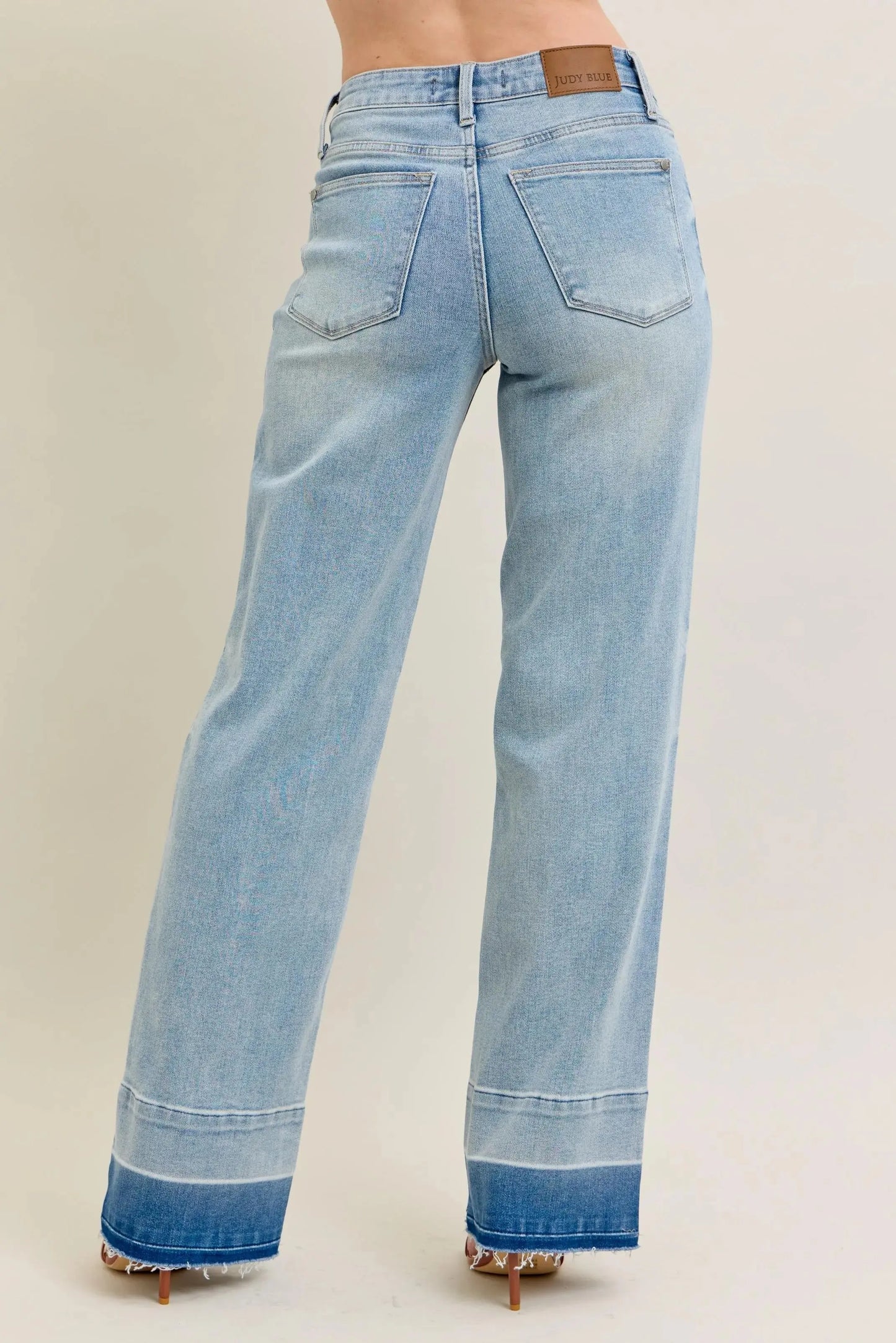 Women's Jeans Jeans - Plus Size Wide Leg - Released Hem Denim