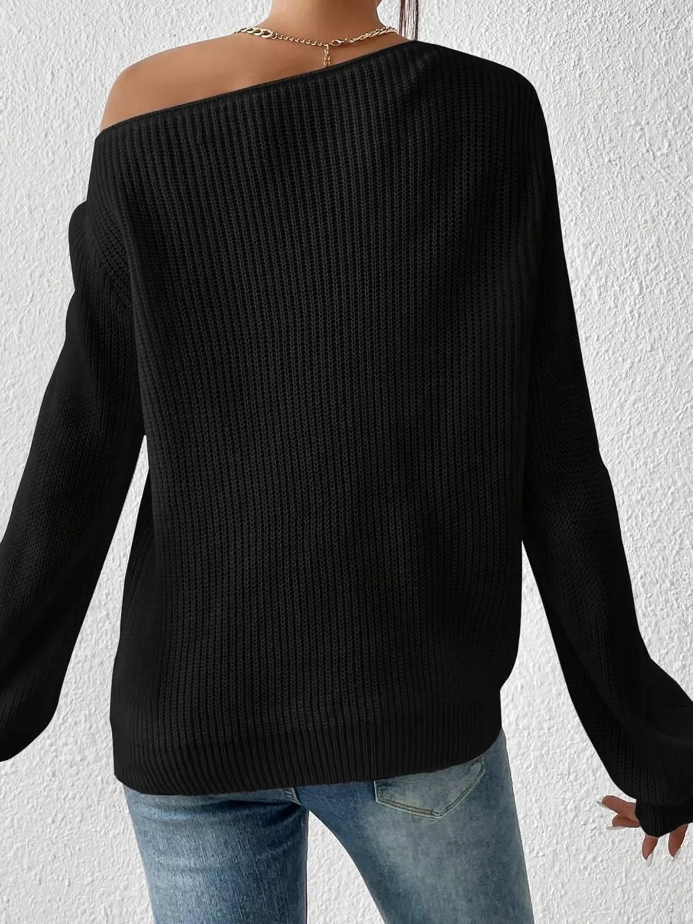 Knit One Shoulder Sweater