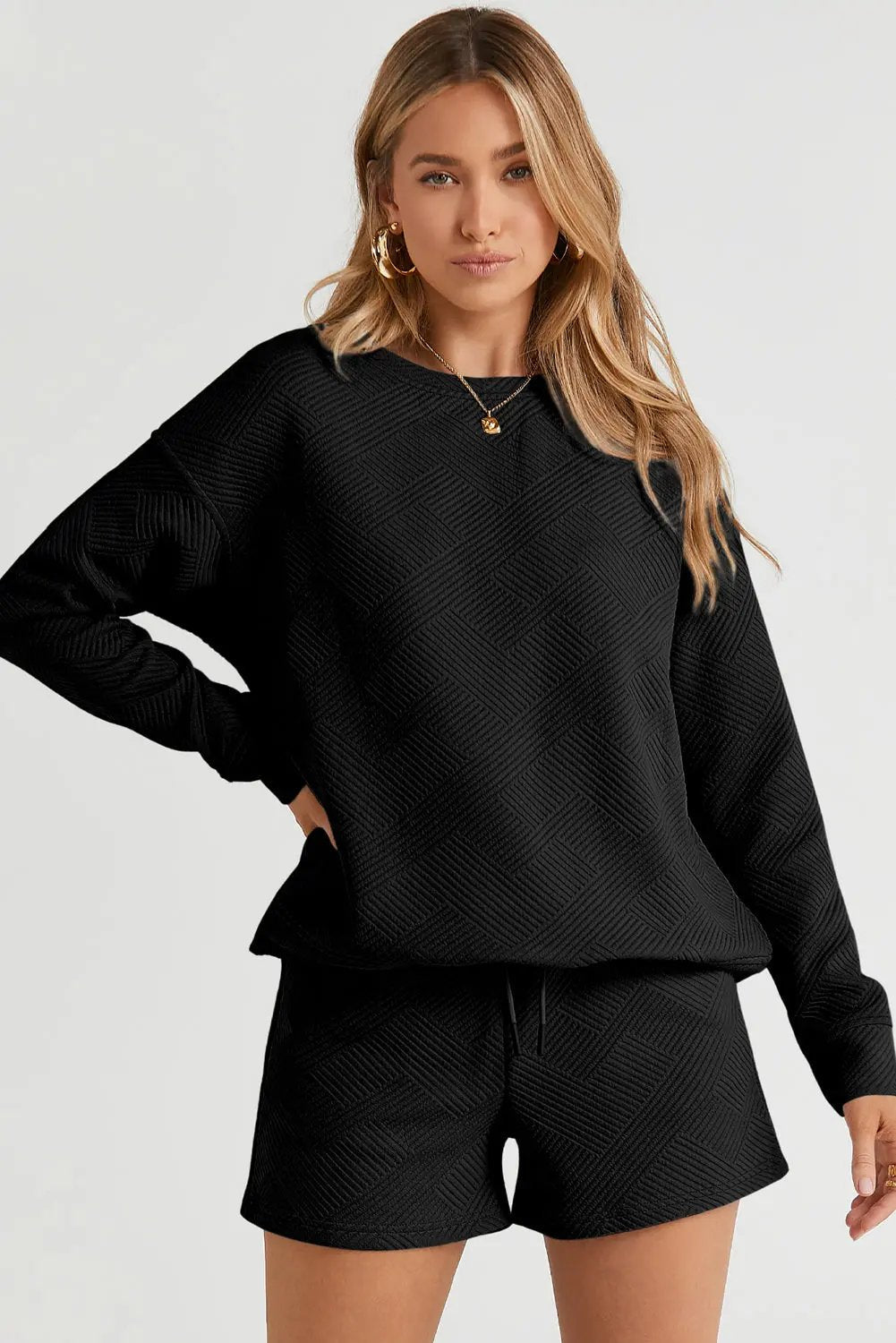 Women's Lounge Set - Ribbed Cozy - Top & Shorts