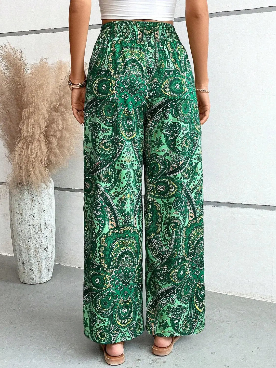 Boho Paisley Printed Wide Leg Pants