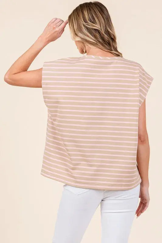 Trendsi Women's Casual Muscle Tee | Striped