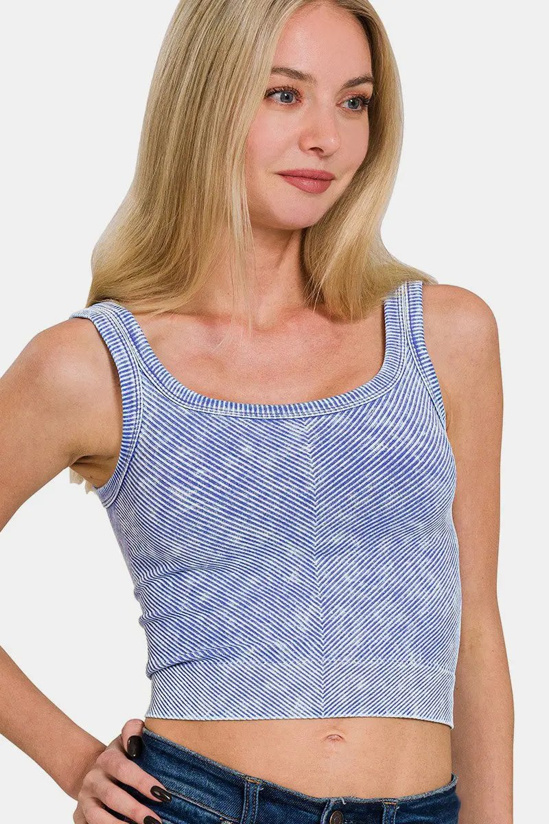 T-Shirts Trendsi Ribbed Tank Top Women's Everyday Scoop Neck Comfy Basic Cami