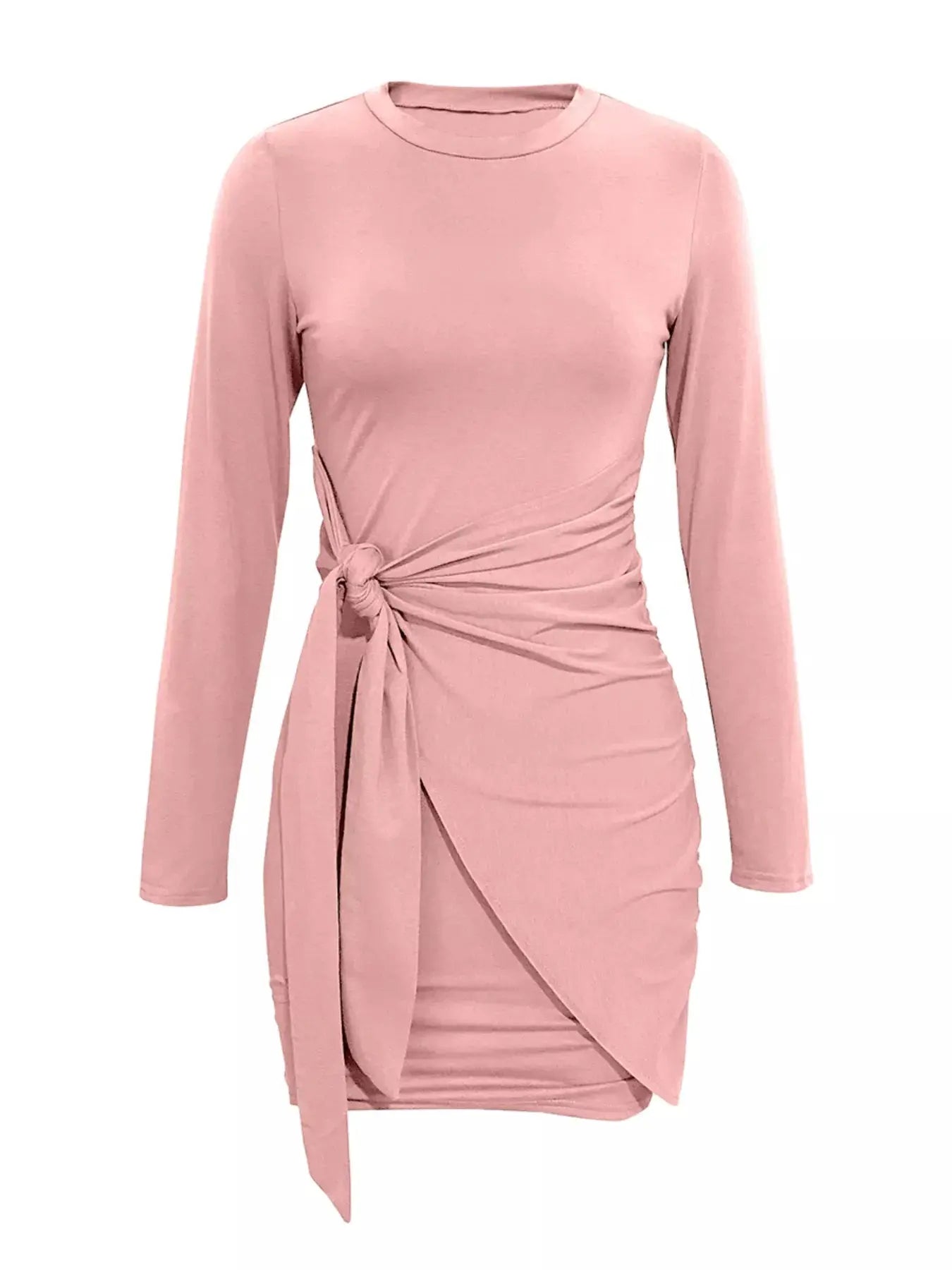 Round Neck Long Sleeve Bodycon Dress