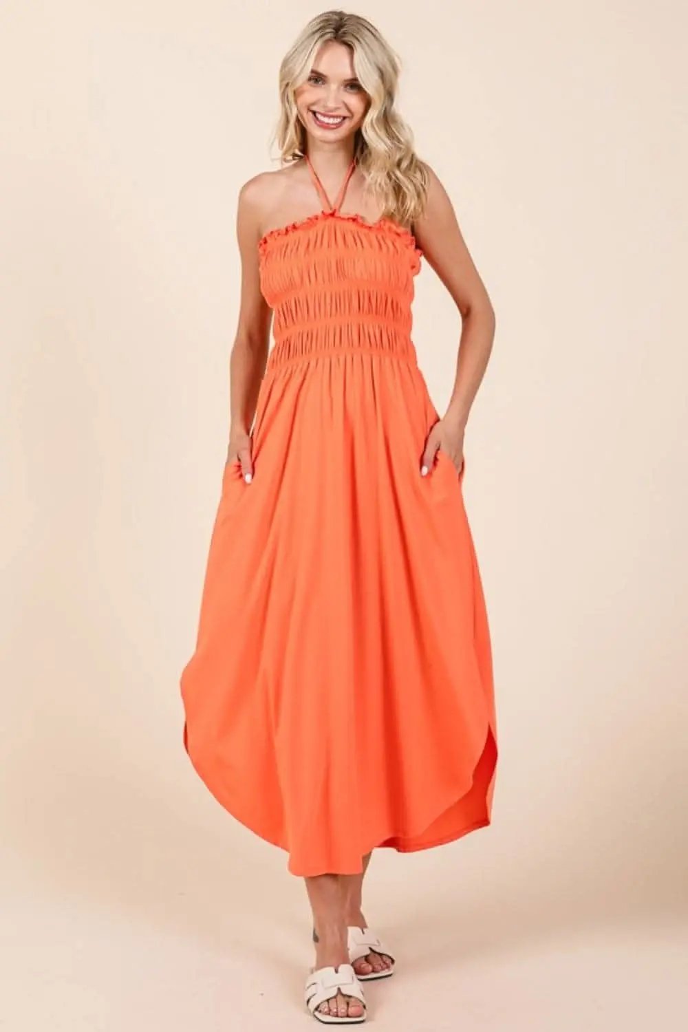 Dresses Trendsi Culture Code shirred dress with pockets