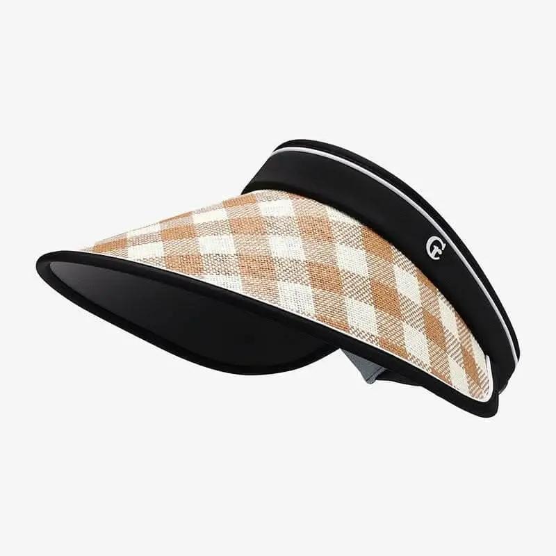 Accessories Trendsi Adjustable Plaid Sun Hat Black One Size Natural Grass