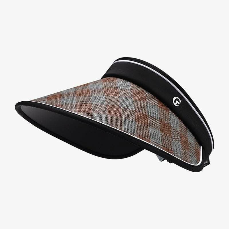 Accessories Trendsi Adjustable Plaid Sun Hat Black One Size Natural Grass