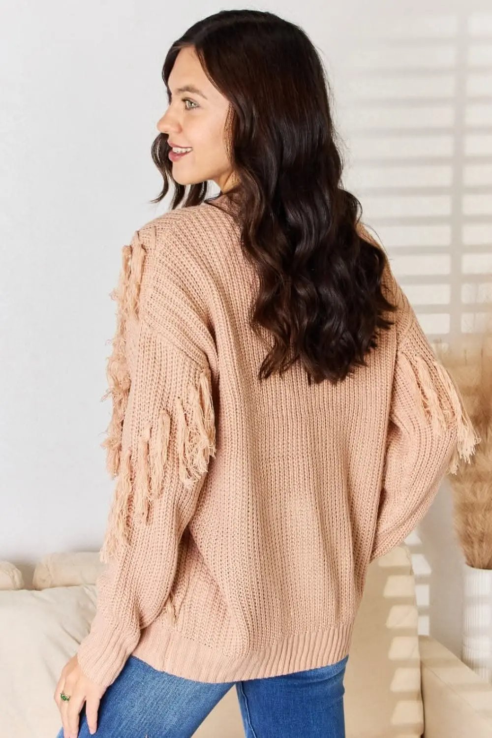 Sweaters Trendsi And The Why Tassel Sweater Dusty Pink S/M Pullover