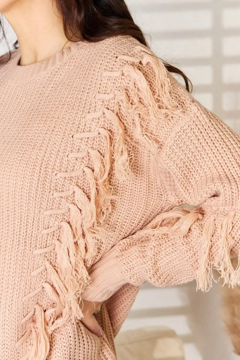 Sweaters Trendsi And The Why Tassel Sweater Dusty Pink S/M Pullover