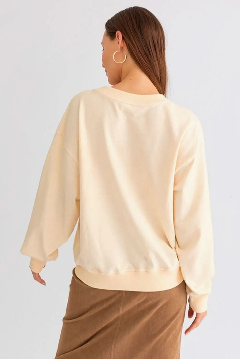 Accessories Love Salve Apricot THANKS Chenille Embroidered Drop Shoulder