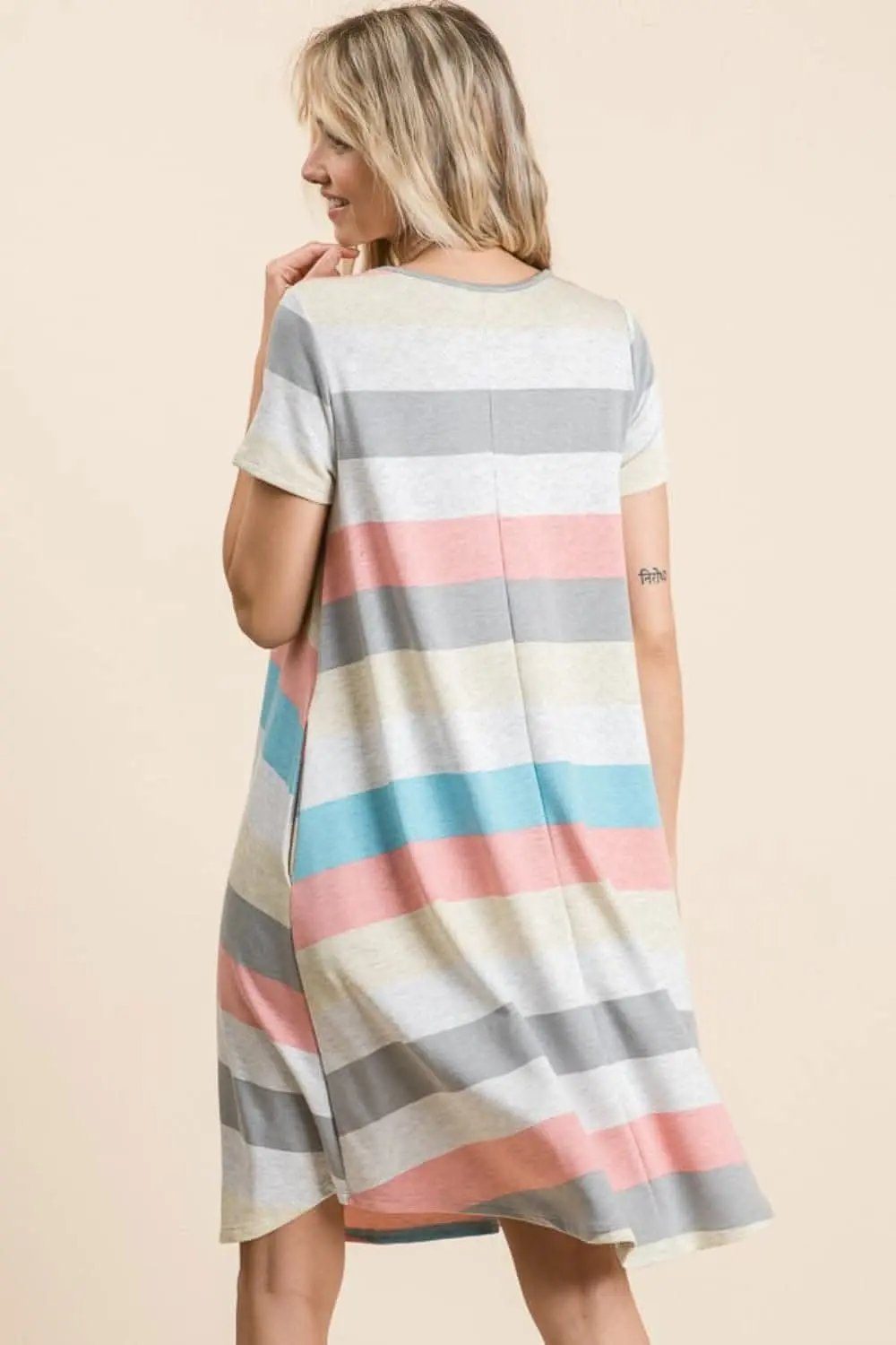 Dresses Trendsi Striped Dress Women's Casual Day-to-Night Dress with Pockets