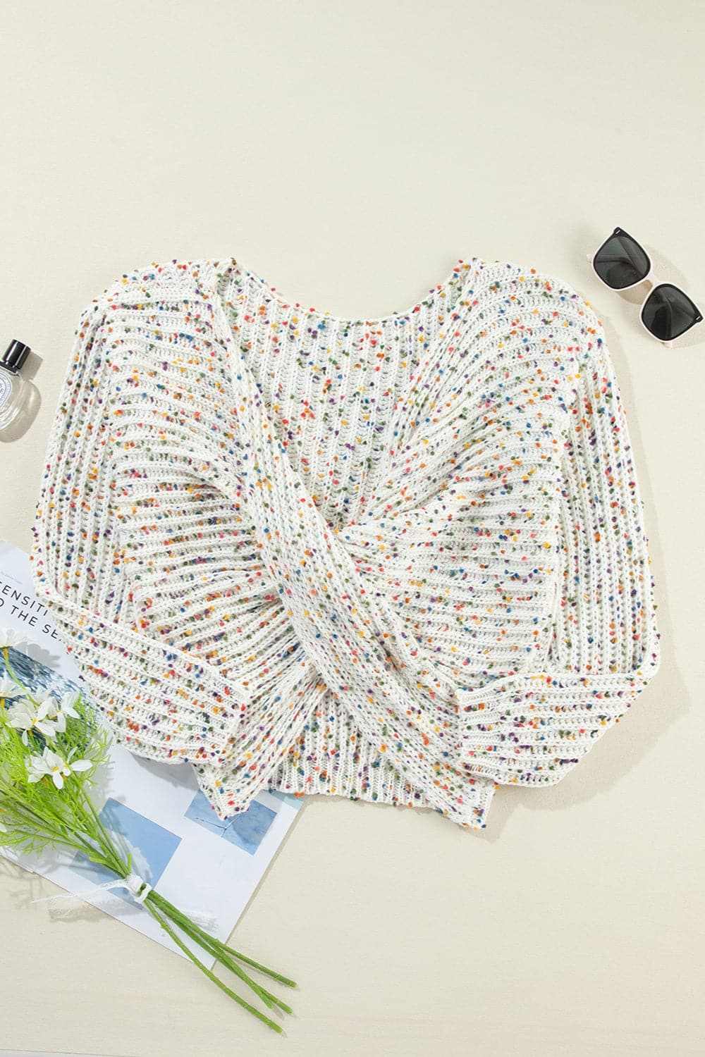 Sweaters Trendsi Backless Confetti-knit Pullover - Knit Tops