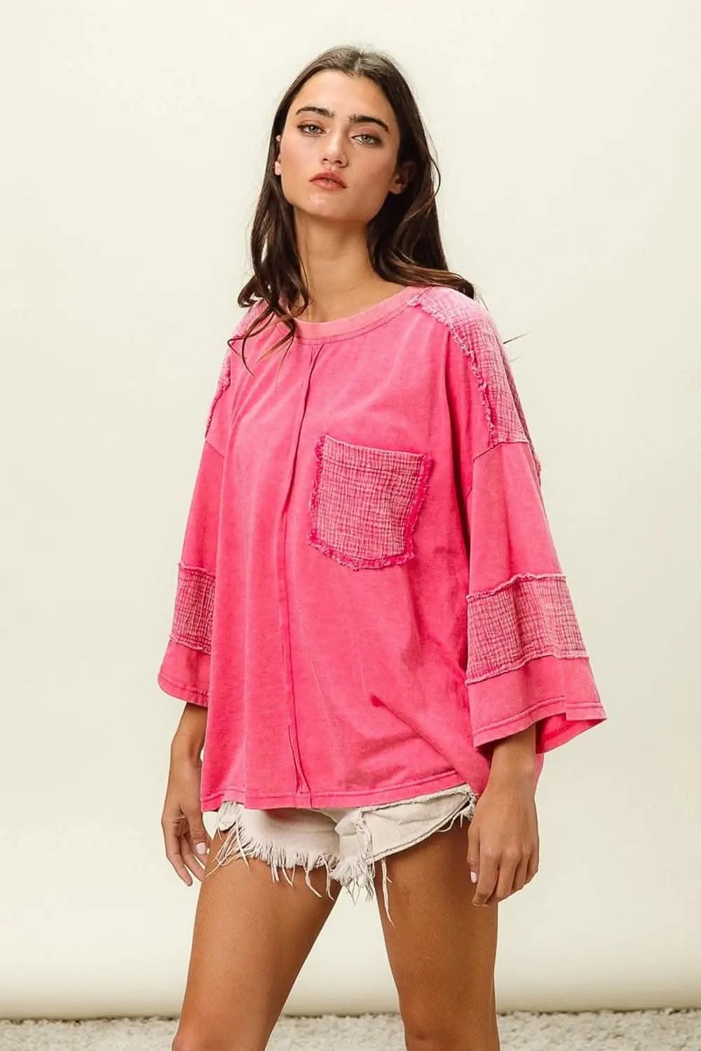T-Shirts Trendsi High-Low T-Shirt Women's Casual Tee USA Shipped Soft